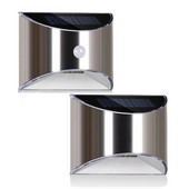 Hot Sell Solar Light LED napelemes fali lámpa PIR mozgásérzékelő, rozsdamentes acél héj világítás kültéri kerti fali kerítés lépcsőhöz