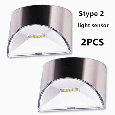 Hot Sell Solar Light LED napelemes fali lámpa PIR mozgásérzékelő, rozsdamentes acél héj világítás kültéri kerti fali kerítés lépcsőhöz