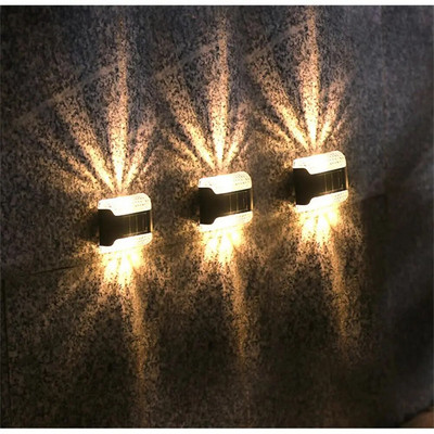 LED-es napelemes fali lámpa kerti dekorációs lámpa kültéri felfelé és lefelé világító világítás vízálló utcai lámpa udvari erkélyre