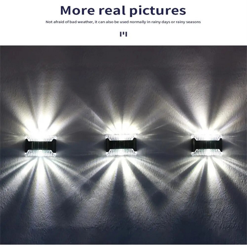 LED solarna zidna svjetiljka Svjetlo za dekoraciju vrta Vanjska svjetleća rasvjeta gore i dolje Vodootporna ulična rasvjeta za balkon u dvorištu