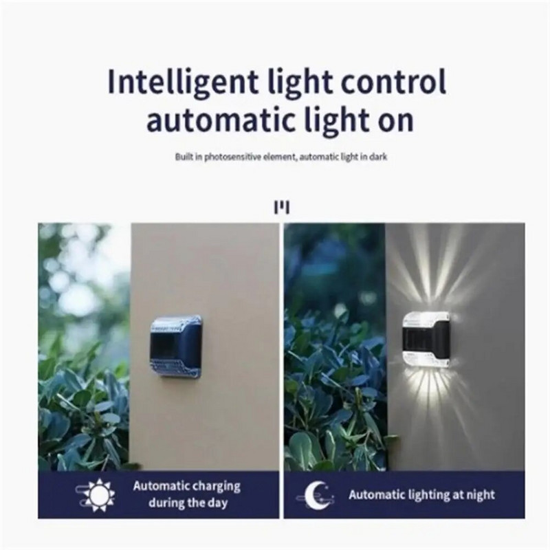 LED solarna zidna svjetiljka Svjetlo za dekoraciju vrta Vanjska svjetleća rasvjeta gore i dolje Vodootporna ulična rasvjeta za balkon u dvorištu
