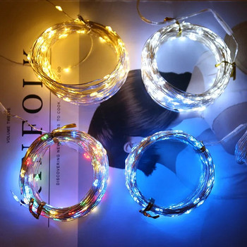 5/10/20M USB LED String Lights Χάλκινο ασημί σύρμα Φωτιστικό γιρλάντα Αδιάβροχα νεράιδα φωτάκια για Χριστουγεννιάτικη διακόσμηση γάμου