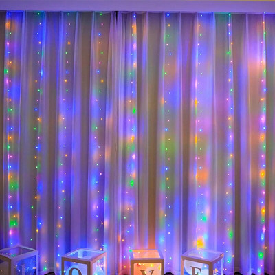 Perdele cu LED USB 6x3M Festoon Ghirlande cu leduri Lumini de Craciun Decoratiuni Ramadan Lumini sir Decor de nunta Anul Nou 2024