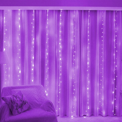 Perdele cu LED USB 6x3M Festoon Ghirlande cu leduri Lumini de Craciun Decoratiuni Ramadan Lumini sir Decor de nunta Anul Nou 2024