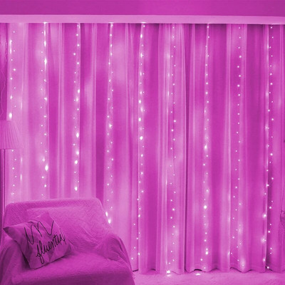 Perdele cu LED USB 6x3M Festoon Ghirlande cu leduri Lumini de Craciun Decoratiuni Ramadan Lumini sir Decor de nunta Anul Nou 2024