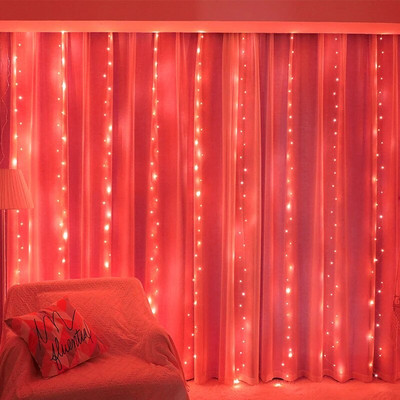 Perdele cu LED USB 6x3M Festoon Ghirlande cu leduri Lumini de Craciun Decoratiuni Ramadan Lumini sir Decor de nunta Anul Nou 2024