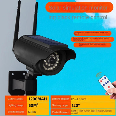 LED solarni senzor Zidna svjetiljka Vodootporna vanjska simulacija senzora pokreta Svjetlo nadzorne kamere Vrtna vrata Prednja cestovna stepenica