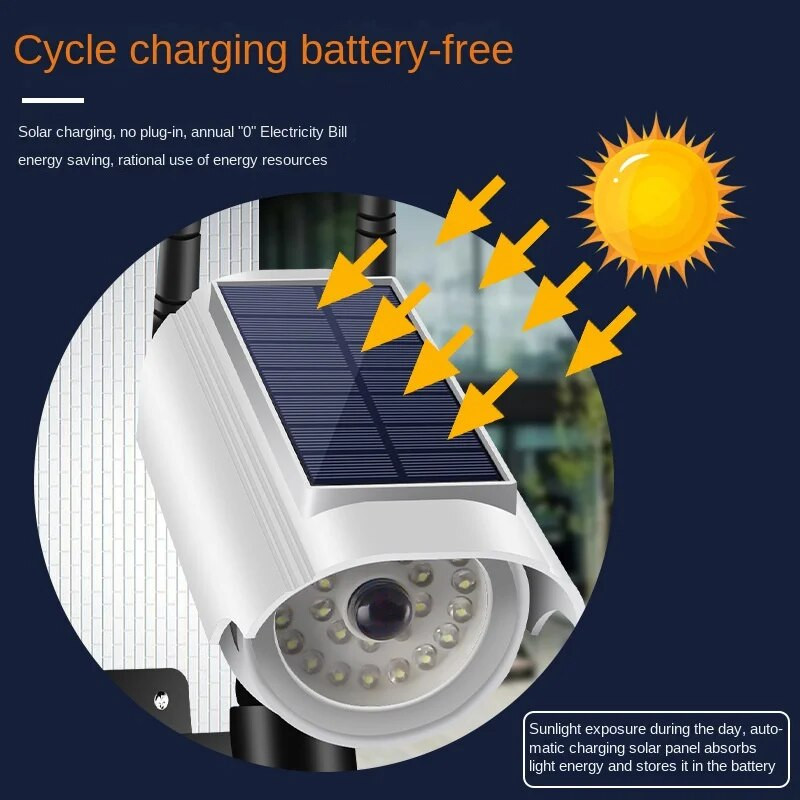 LED solarni senzor Zidna svjetiljka Vodootporna vanjska simulacija senzora pokreta Svjetlo nadzorne kamere Vrtna vrata Prednja cestovna stepenica