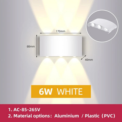 Zidna rasvjeta Led vanjska vrtna vodootporna ukrasna svjetiljka Svjetiljka za trijem Kućanski uređaji Oprema za dvorište LED zidna svjetiljka