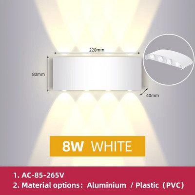 Zidna rasvjeta Led vanjska vrtna vodootporna ukrasna svjetiljka Svjetiljka za trijem Kućanski uređaji Oprema za dvorište LED zidna svjetiljka