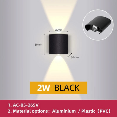 Zidna rasvjeta Led vanjska vrtna vodootporna ukrasna svjetiljka Svjetiljka za trijem Kućanski uređaji Oprema za dvorište LED zidna svjetiljka