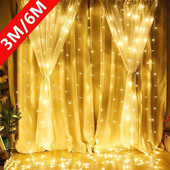 6M/4M/3M LED zavjesa Girlland Fairy Lights Festoon s daljinskim upravljačem Novogodišnji vijenac Božićni ukras Party Wedding Decoration