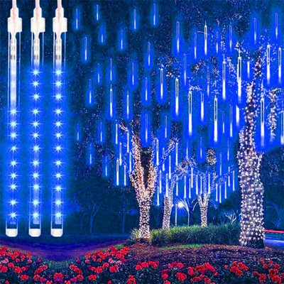 Solarni 30/50cm meteorski pljusak Svjetlost Blagdanska žica Vodootporna bajkovita vrtna dekoracija Vanjski ulični vijenac Božićni ukras