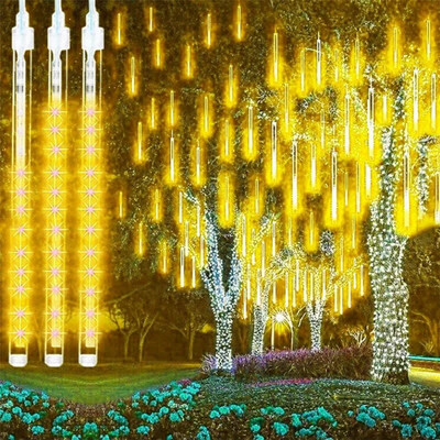 Solarni 30/50cm meteorski pljusak Svjetlost Blagdanska žica Vodootporna bajkovita vrtna dekoracija Vanjski ulični vijenac Božićni ukras