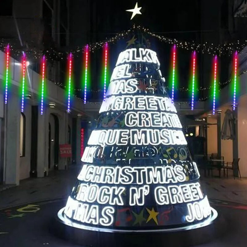 Solarni 30/50cm meteorski pljusak Svjetlost Blagdanska žica Vodootporna bajkovita vrtna dekoracija Vanjski ulični vijenac Božićni ukras