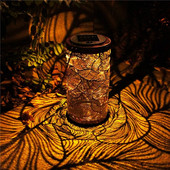 Solar Iron Lantern Retro Solar Lamp Garden Hollowed Out Forest Shadow Lantern Κρεμαστό φωτιστικό Φωτισμός Οριζόντιος εξωτερικού χώρου