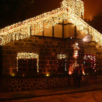 EU/US Plug Χριστουγεννιάτικη γιρλάντα LED Παγωμένη κουρτίνα φωτάκια χορδών Γαμήλιο πάρτι Εξωτερικός κήπος Διακόσμηση δρόμου Γιορτινός φωτισμός