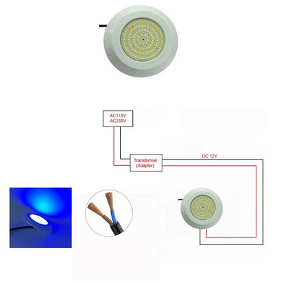 Lumină subacvatică cu LED RGB umplută cu rășină IP68 PAR56 PISCINA LED montată pe perete 12W 12V piscine pentru fântâna balneară spa