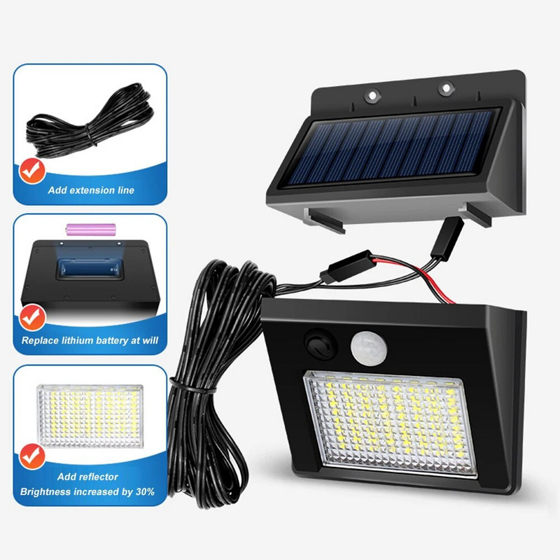 32LED 48 LED ηλιακά φώτα με αισθητήρα κίνησης Αδιάβροχο ανθρώπινο σώμα επαγωγικό φως τοίχου Ηλιακό φως του δρόμου Διακόσμηση κήπου