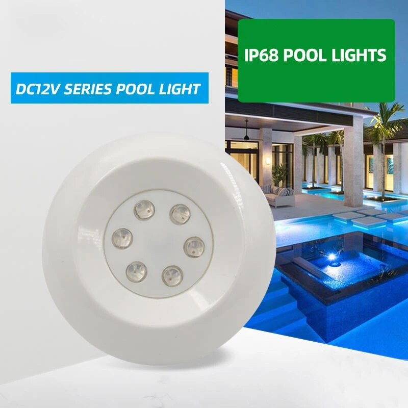 5 W podvodna ultra tanka svjetiljka za bazen, vanjska DC 12 V LED IP68 površinska vodootporna svjetla za kupanje, potopljena bijela