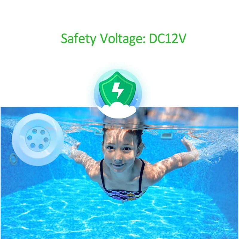 5 W podvodna ultra tanka svjetiljka za bazen, vanjska DC 12 V LED IP68 površinska vodootporna svjetla za kupanje, potopljena bijela