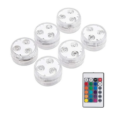 Mini uronjiva LED svjetla s daljinskim upravljačem Napajanje na baterije IP68 Vodootporna zaštita za bazen, vazu, akvarij