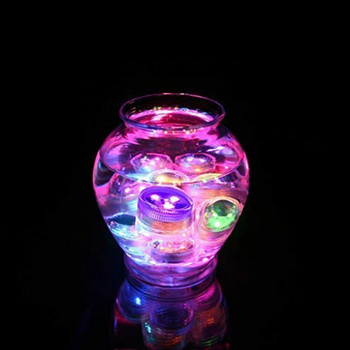 10 бр./лот подводни LED чаени лампи RGB водоустойчива потопяема светлина дистанционно управление лампа за басейн за аквариум ваза купа