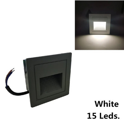 Vanjsko unutarnje LED svjetlo za stepenice 15LEDS Vodootporno svjetlo za stepenice Ugrađena zidna podzemna svjetiljka Rasvjeta za palube Footlights 85-265V IP65
