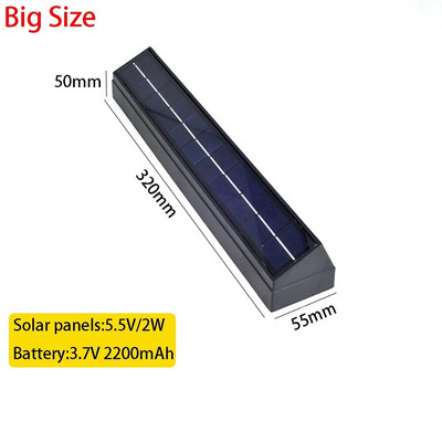 LED solarna zidna svjetiljka Litijska baterija 3,7 V 2200 mAh IP65 Vodootporna vanjska moderna svjetiljka u stilu minimalizma Vrtna svjetla za trijem