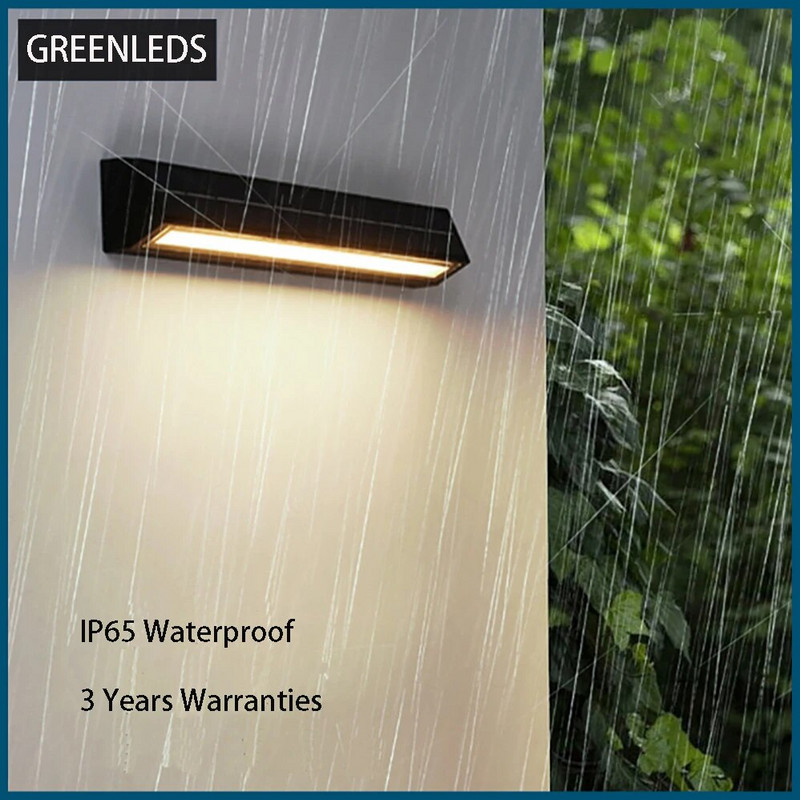 LED solarna zidna svjetiljka Litijska baterija 3,7 V 2200 mAh IP65 Vodootporna vanjska moderna svjetiljka u stilu minimalizma Vrtna svjetla za trijem