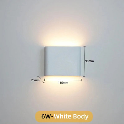 LED zidna svjetiljka vanjska vodootporna IP65 unutarnja zidna svjetiljka 6W12W trijem vrtna svjetla aluminijska spavaća soba dnevna soba osvjetljenje stepenica