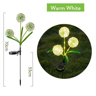Solar Dandelion Flower Light kültéri, vízálló LED-es dekoratív lámpa kerti és külső kerti utcai terasz dekorációhoz