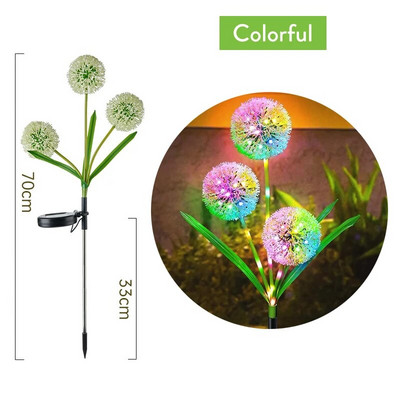 Solar Dandelion Flower Light kültéri, vízálló LED-es dekoratív lámpa kerti és külső kerti utcai terasz dekorációhoz