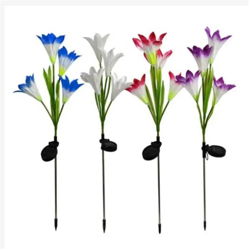 Saulės lelijos gėlių šviestuvai Ip65 vandeniui atsparūs daugiaspalviai besikeičiantys gėlių žibintai kraštovaizdžio šviestuvai sodo kiemo takui