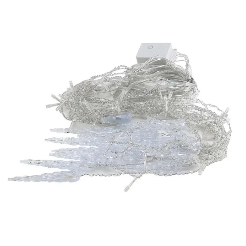 4M LED zavjesa Icicle Christmas Light Fairy String Lights Girlland Waterfall Vanjski vrtni ukras za uličnu strehu na terasi