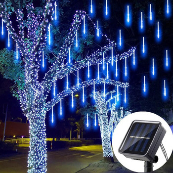 Solar LED Meteor Shower Light Γιορτινό String Light Αδιάβροχο Νεράιδα Διακόσμηση Κήπου Χριστουγεννιάτικη διακόσμηση εξωτερικού χώρου Led Street Garland