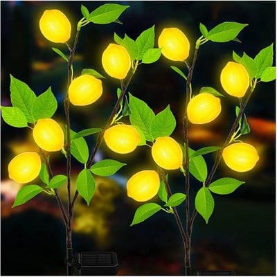 Väljas päikeseenergia sidrunivalgus muru sisehoovi vaade aiapargi peovaade atmosfääri LED-sissepääs festivalile puu dekoratiivne lamp