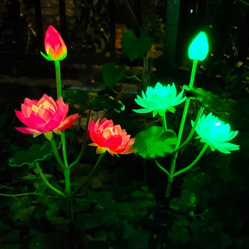 Solar Lotus Flower Lights 7 Διακοσμητικά Φωτάκια Κήπου που αλλάζουν Χρώμα Αδιάβροχο LED Αίθριο Εξωτερικού Αίθριου γκαζόν αυλής Path Decor φωτιστικό