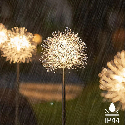4/2 τμχ Ηλιακό φως LED Πικραλίδα Μπάλα λουλουδιών Εξωτερική Αδιάβροχη Κήπος Πασσάλους γκαζόν δρόμου Νεράιδες Λαμπτήρες String Yard Art Διακόσμηση