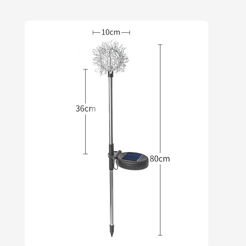 4/2 komada LED solarne svjetiljke Kugla cvijeta maslačka Vanjski vodootporni vrtni ulični kolčići za travnjak Vilinske svjetiljke Konac dvorišta Umjetnička dekoracija