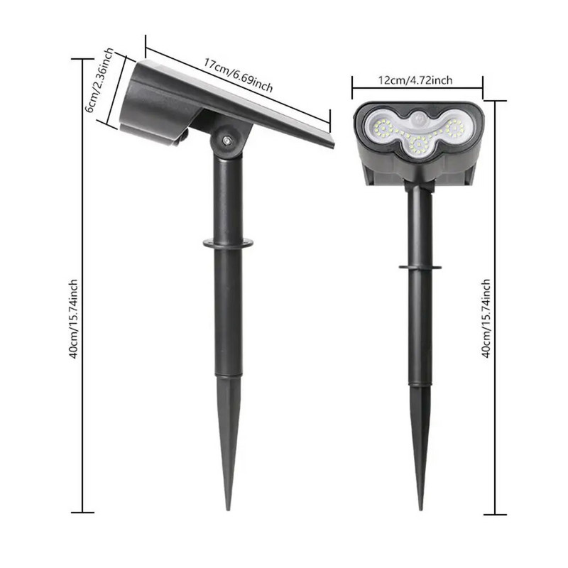 Svjetla za travnjak Snažna super svijetla podna vodootporna indukcijska vanjska solarna svjetla za travnjak 39 Led