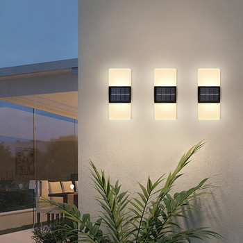 LED ηλιακά φωτιστικά τοίχου 5W εξωτερικού χώρου Αδιάβροχο Ασφαλείας Φωτισμός LED Καθαρό Λευκό και Ζεστό Λευκό Έγχρωμο Φωτιστικό με 3 χρόνια Εγγύηση