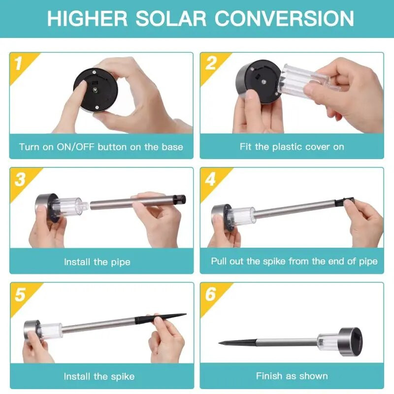 Päikeseenergia välisvalgustid aiavalgustid päikeseenergial töötav lambilatern Veekindel maastikuvalgustus tee õue muru aia kaunistamine