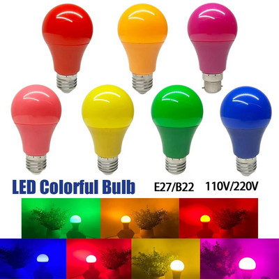 Colorul Led Light Bule Bar Light E27 B22 5W Lámpa AC 220V 110V Piros Kék Zöld Sárga Bombillas Lampara Bárhoz KTV Party Lights