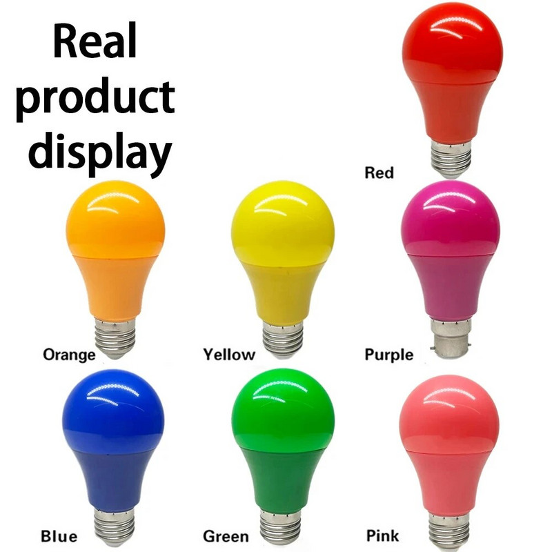 Colorul Led Light Bule Bar Light E27 B22 5W Lempa AC 220V 110V Raudona Mėlyna Žalia Geltona Bombillas Lampara Barui KTV Vakarėlio lemputės