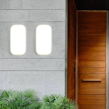 LED влагоустойчиви стенни лампи Предна веранда Таванна светлина Повърхностно монтирана овална кръгла квадратна за външно градинско осветление за баня