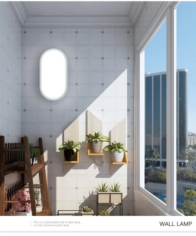 Nedvességálló LED-es fali lámpák elülső veranda mennyezeti lámpák, felületre szerelt ovális, kerek négyzetek kültéri kerti fürdőszoba világításhoz