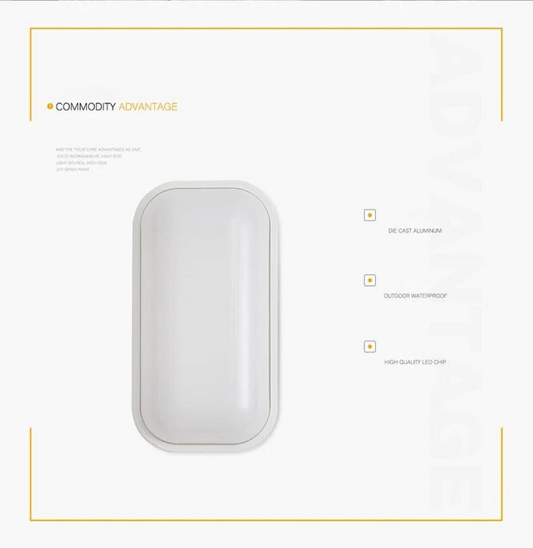 Nedvességálló LED-es fali lámpák elülső veranda mennyezeti lámpák, felületre szerelt ovális, kerek négyzetek kültéri kerti fürdőszoba világításhoz