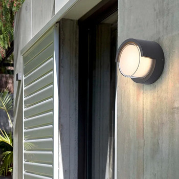 7w Външна водоустойчива стенна лампа за градинска веранда LED стенна лампа Алуминий AC86-265 Стенна лампа за вътрешна спалня, хол, стълби