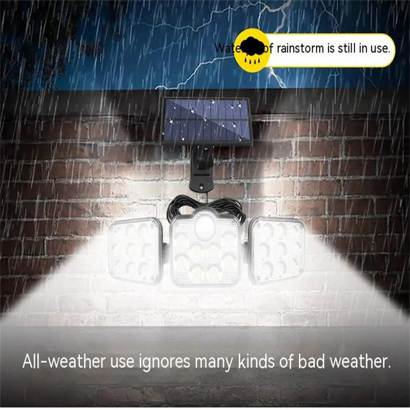 122LED saulės lemputė su nuotolinio valdymo pultu 2400mah ličio baterija lauko vandeniui atspari sodo gatvių lempų prožektorius